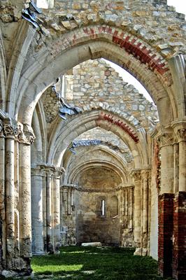 Zsámbék, a premontrei kolostor és templom romjai-stock-foto