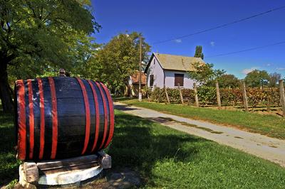 Monor, Strázsa-hegyi borospincék-stock-foto