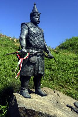 Szabolcs, Szabolcs vezér szobra-stock-foto