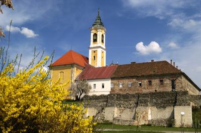 Vác, Szent Kereszt ferences templom-stock-foto