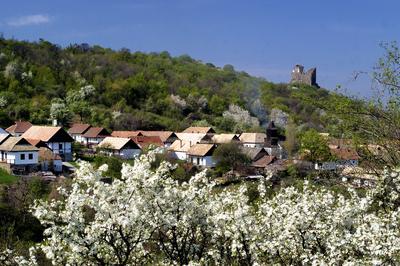 Hollókő, az Ófalu és a Hollókői vár-stock-foto