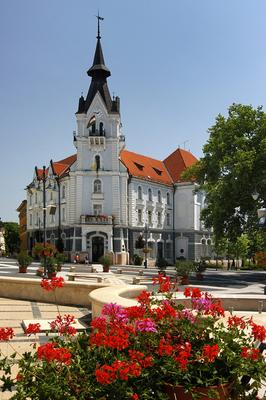Kaposvár, a Városháza a Kossuth téren-stock-photo