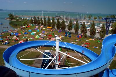 Balatonlelle, Szabadstrand-stock-foto
