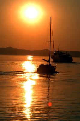 Naplemente a Balatonon-stock-foto