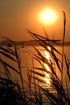 Naplemente a Balatonon-stock-foto