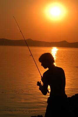 Naplemente a Balatonon-stock-foto