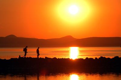 Naplemente a Balatonon-stock-foto