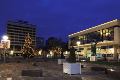 Salgótarján belvárosa-stock-foto