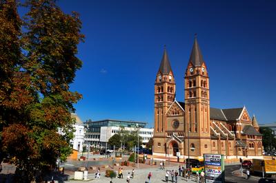 Nyíregyháza felújított belvárosa-stock-foto