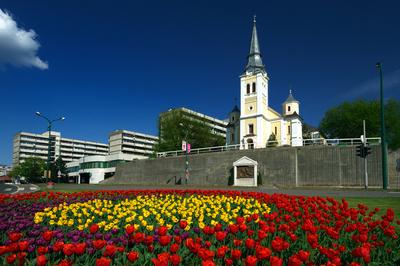 Salgótarján belvárosa-stock-foto