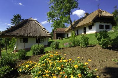 Kávás, Népi lakóház, múzeumház-stock-foto