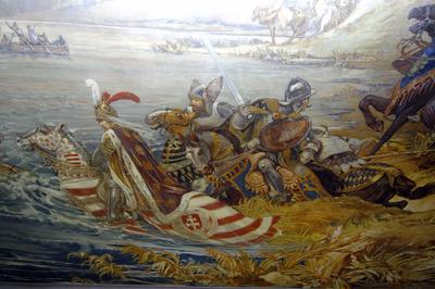 Vaja, Vay-kastély - Lohr Ferenc freskója-stock-foto