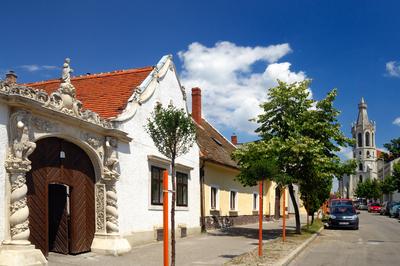 Sopron, Szent Mihály utca-stock-foto