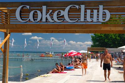 Siófok, a nagystrand (Siófok Beach)-stock-foto