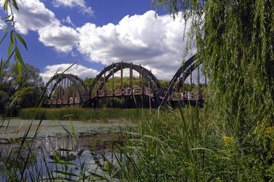 Kis-Balaton, a Kányavári-sziget hídja-stock-foto