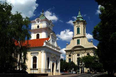 Evangélikus templomok Békéscsabán-stock-foto