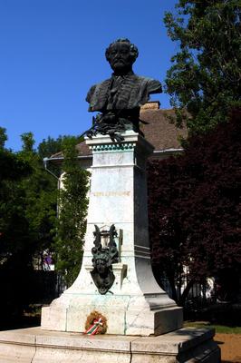 Gyula, Erkel Ferenc zeneszerző mellszobra-stock-foto
