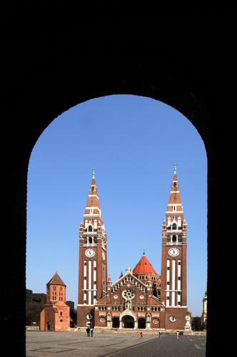 Szeged, Fogadalmi templom-stock-foto