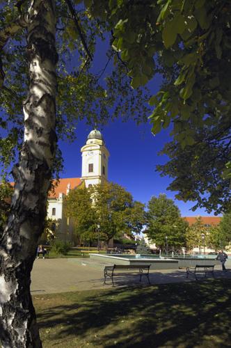 Szentes, Református nagytemplom-stock-foto