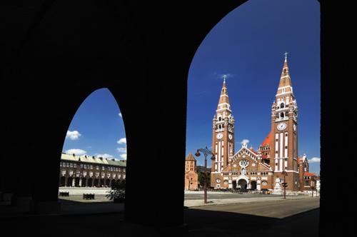 Szeged, Fogadalmi templom-stock-foto