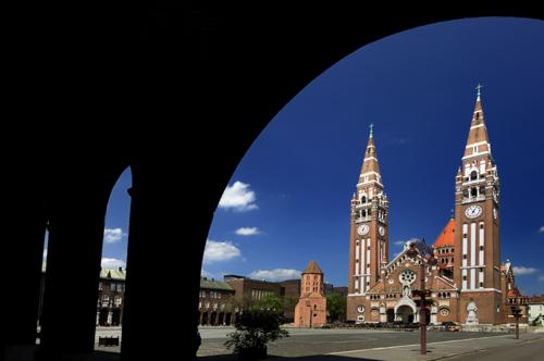 Szeged, Fogadalmi templom-stock-foto