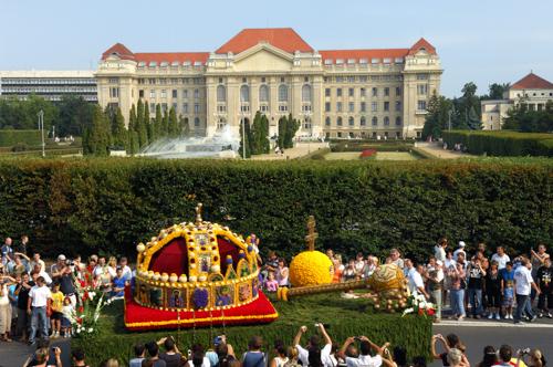 Virágkarnevál Debrecenben-stock-foto