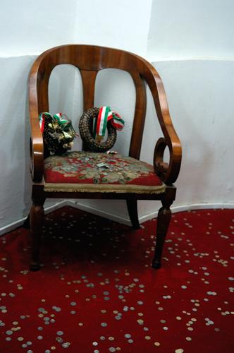 Debrecen, Kossuth Lajos széke a Református nagytemplomban-stock-foto