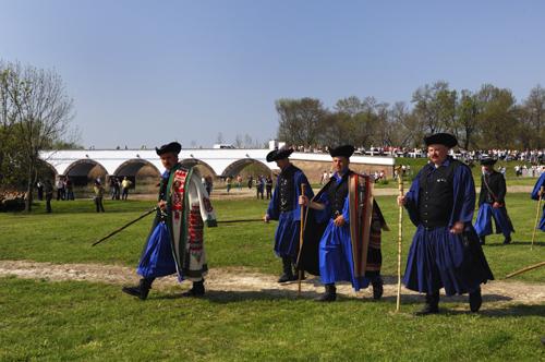 Hortobágyi pásztorok a Kilenclyukú hídnál-stock-foto