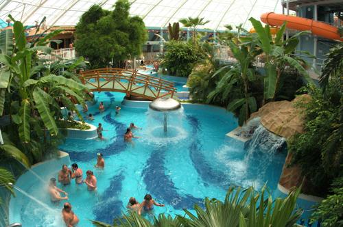 Debrecen, Aquaticum Mediterrán Élményfürdő-stock-foto
