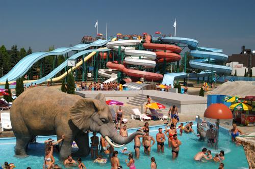 Hajdúszoboszló, Hungarospa Strand- és Gyógyfürdő-stock-foto