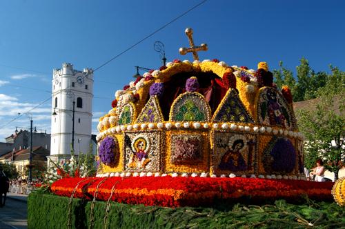 Virágkarnevál Debrecenben-stock-foto