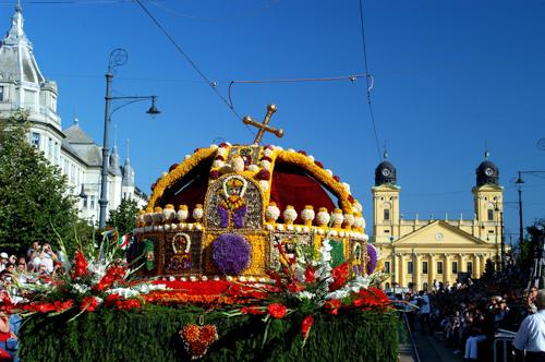 Virágkarnevál Debrecenben-stock-foto