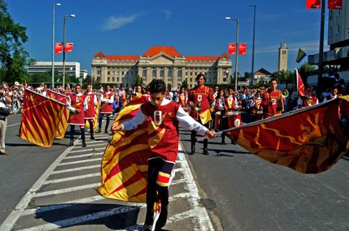 Virágkarnevál Debrecenben-stock-foto