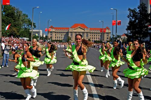 Virágkarnevál Debrecenben-stock-foto
