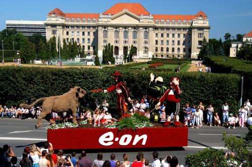 Virágkarnevál Debrecenben-stock-foto