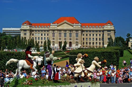 Virágkarnevál Debrecenben-stock-foto