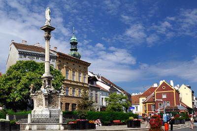 Sopron, műemlék házak a Várkerületben-stock-foto
