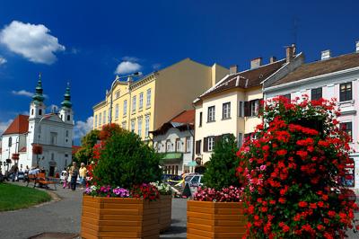 Sopron, Széchenyi tér-stock-foto