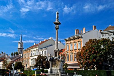 Sopron, műemlék házak a Várkerületben-stock-foto