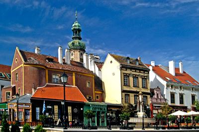 Sopron műemlékekben gazdag belvárosa-stock-foto