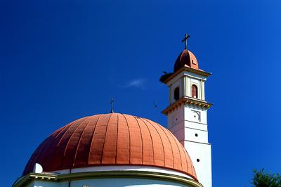 Palkonya, katolikus templom (kupolás körtemplom)-stock-foto
