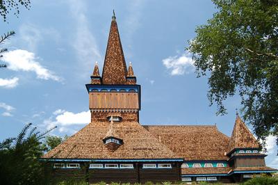 Miskolc, Deszkatemplom (református templom)-stock-photo