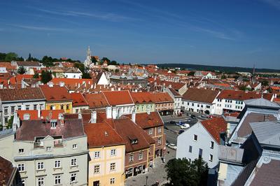 Sopron műemlékekben gazdag belvárosa-stock-foto