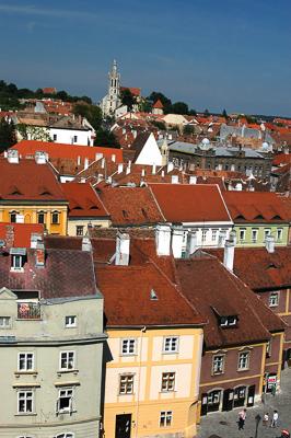Sopron műemlékekben gazdag belvárosa-stock-foto