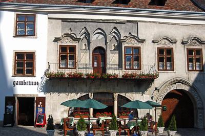 Sopron, a Fő tér műemlék házai-stock-photo