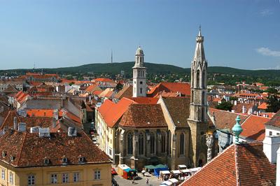 Sopron műemlékekben gazdag belvárosa-stock-foto