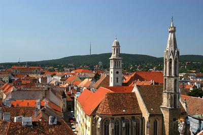 Sopron műemlékekben gazdag belvárosa-stock-foto