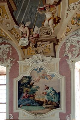 A Pannonhalmi Bencés Főapátság ebédlőterme-stock-foto