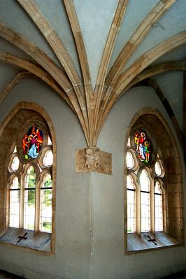 A Pannonhalmi Bencés Főapátság kerengője-stock-foto