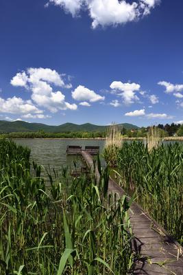 A börzsöny lábánál található festõi környezetben a diósjenõi tó-stock-foto